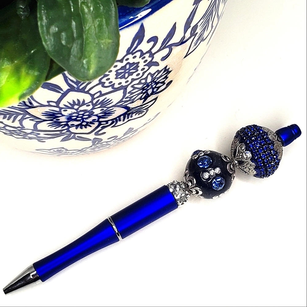 GALAXY BLUE BEADED PEN